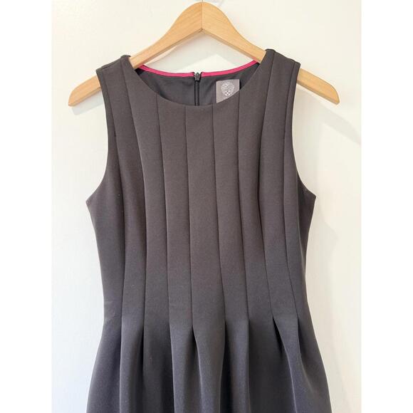 VINCE CAMUTO Black Dress 6 Pleated Fit&Flare Pockets Cocktail Career MSRP $128 - Picture 6 of 9